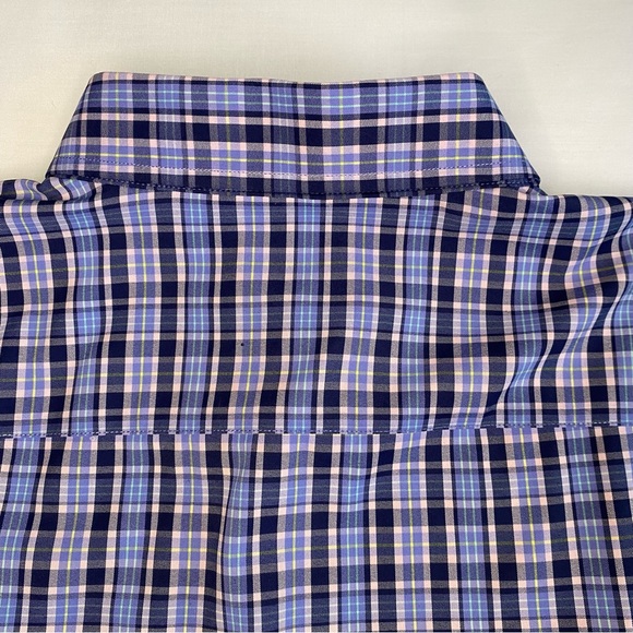 Peter Millar Summer Comfort Blue/Pink Plaid Check Long Sleeve Shirt Men's Large - Picture 6 of 8